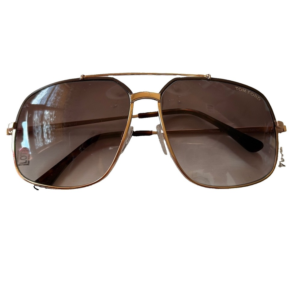 Tom Ford Ronnie TF439 48F Gold Frame Mens Pilot Sunglasses 60-13-140